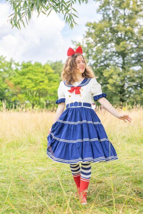 Meta Sailor Lolita Kleid Coord Gummistiefel