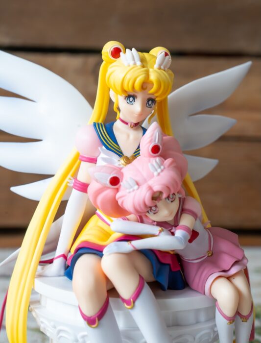 Eternal Sailor Moon & Sailor Chibi Moon Figur Gesicht